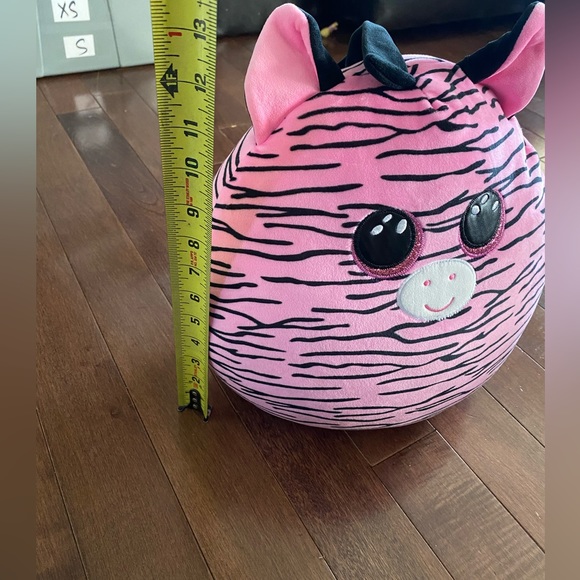 2020 TY Squish a Boos 12" ZOEY the Zebra Cushion Stuffed Animal Plush Toy Pink - Picture 5 of 8